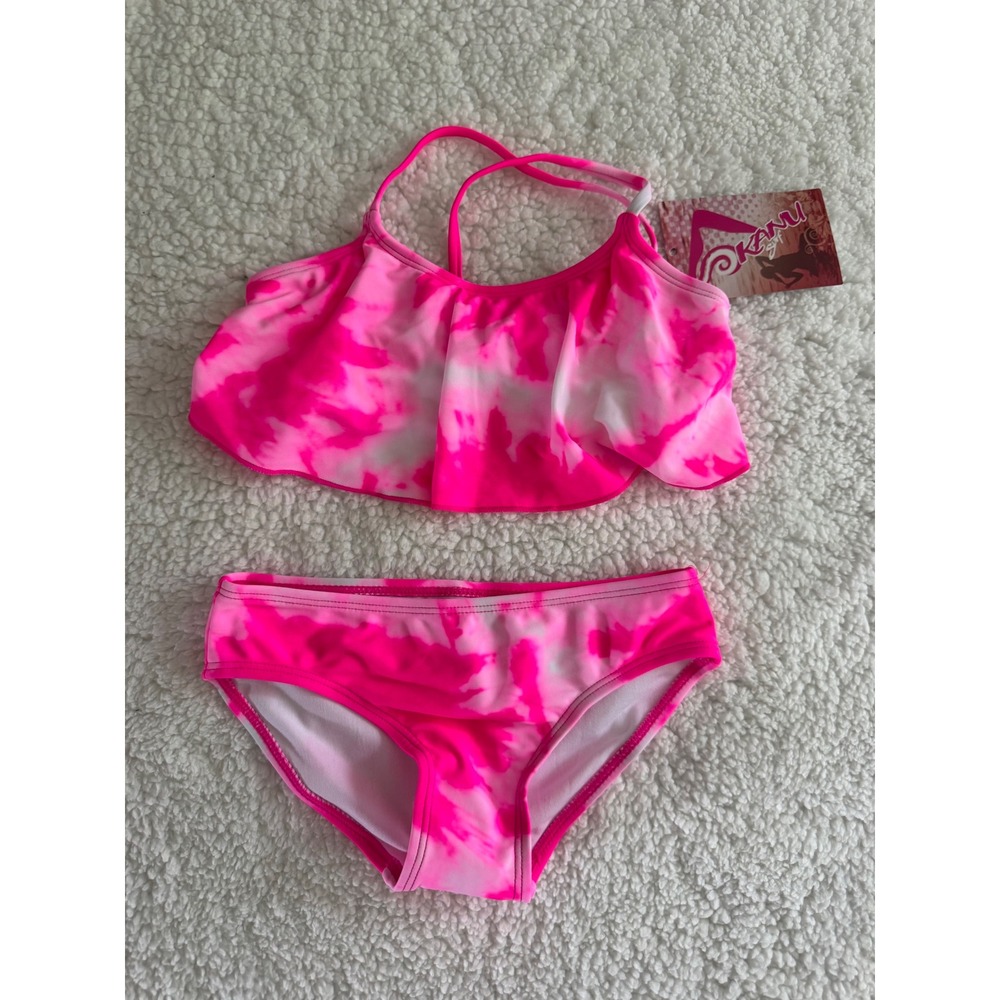 Kanu Surf Bikini Swimsuit Kids Size 6 Pink New